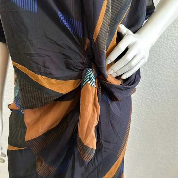 NWOT ZARA WOMAN MIDI LIMITED EDITION DRESS WITH DRAPED DETAIL Small - Picture 7 of 10